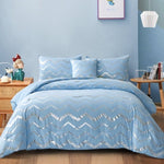 Metallic Print Comforter Set, King Size, Chic 3-Piece Bedding with Pillowcases V745-MAB010951AJ3