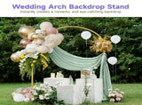 3.9x7.2 ft Wedding Arch Backdrop Stand, Gold Metal Arched Frame, Elegant Golden Wedding Arch V1369-AZ3-W-08820