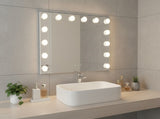 LED Beauty Mirror with 14 Bulbs, Colour Settings, USB A and USB C, White, 50 42cm V196-BM500