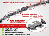 53 Inch Hand Rope Chain Saw Sharp Manual Tree Chain Saw with 68 Teeth Folding Pocket Wood Cutting V1370-AZ4-10535