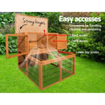 i.Pet Chicken Coop Rabbit Hutch 96cm x 96cm x 100cm Large Chicken Coop Run Wooden Cage Outdoor House PET-GT-WOOD-R8002-S