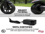 ALPHA Edge Electric Scooter Kids/Teens, 16km/h Max, Adjustable Height, UL Certified, AU Compliant, V219-TRNESCAL2BKA