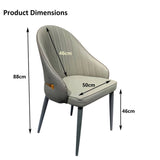 VELLUTO Dining Chairs Set Armchairs Mid Century Modern Kitchen Dining Room Chairs Faux Leather V255-VE-DICH-BROWN-201