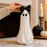 Halloween Ghost Decoration, Cute 10inch Resin Ghost Figurine With Bow, Friendly Tabletop Ornament V1366-AZ2-W-13170