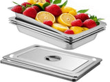 4 Pack Hotel Pan 3.7" Deep Steam Table Pan Full Size with Lid 20.8"L x 13"W Hotel Pan 22 Gauge V952-CP20X12X4YCTZ4001V0