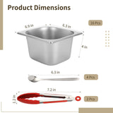 16PCS Stainless Steel Hotel Pans, 1/6 Size 4" Deep Commercial Buffet Steam Table Food Containers V1192-AZ-W-18384