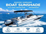 Waterproof 600D Oxford Bimini Top Sun Shade Canopy with Storage Boot for Small Boats, Speedboats, V1341-ZY-9DAFJ85M-BLACK-3BOW79-84208-220CM