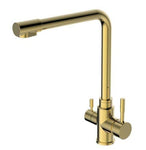 2023 Brushed Brass Gold L shape 3 way filter water kitchen mixer tap faucet Stainless steel Made PVD V549-GOLD3WAYL