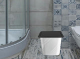 Embedded Type Trash Bin Cover Black 430 Stainless Steel Flip Design for Kitchen V1192-AZ-W-27584