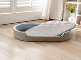 Cooling Ice Silk Pet Bed for Small Dogs and Cats, Breathable Summer Nest with Washable Cushion, V1341-ZY-M5MWNNBL-LIGHTGREY-L7058CM