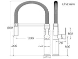 Matt Black Kitchen Sink Basin Mixer 360 Swivel Faucet Tap Pull Out Spout WELS V1233-KRD506B