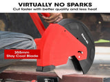 Baumr-AG 2400W 355mm 14" Metal Cut Off Cold Saw, Premium Low Spark Ceramic Alloy Tooth Blade, V219-SAWMCTBM3CSA