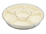 Divided Serving Tray with Lid PP PET Sealed Rotatable Clear Snack Spinner Food Platter Charcuterie V1294-YM0901-3118240178811