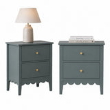 Artiss 2X Bedside Table 2 Drawers Bedroom Storage Nightstand Green FURNI-G-BS-01-GNX2