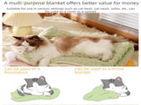 2-piece S size Green Pet Winter Comfort Bundle 50*36cm Plush Pet Blanket and 40*25cm Thickened Pet V888-ELOSUNG53277
