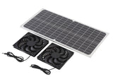 80W Double Solar Exhaust Fan with Monocrystalline Silicon Panel IPX7 Rain Proof High Speed Low Noise V1294-YM0901-3113250069511