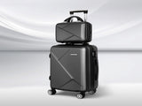 Wanderlite 2Set 20 Inch Luggage Case with 12 Inch Handheld Luggage Box Hard Shell Travel Suitcase LUG-ABS-CB-12-20-BK