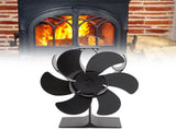 6 Blade Stove Fan Black Self Starting High Temperature Resistant Heat Powered Stove Fan for Home V1294-YM3113220248111-0421