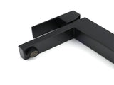 Matt Black Square Basin Counter Flick Mixer Tap Bathroom Vanity Faucet Outlet V1233-KSQ103B