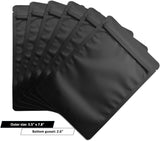 100 Pack Matte Black Mylar Stand Up Bags - 5.5x7.8 Inches Smell Proof Resealable Pouch Bag, Sealable V1258-DP02-WO-204
