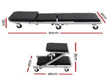 Giantz Garage Creeper 2-in-1 Mechanic Stool Rolling Automotive Z Creeper Seat MCS-Z-GY