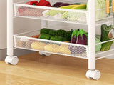 Rolling Storage Cart Layered Storage Shelves Multi Functional Movable Snack Vegetable Baskets V1294-YM0710-3117230289911