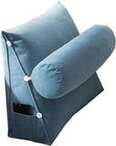 Adjustable Lumbar Support Cushion with Headrest for Office Chair, 45 x 45 x 20cm, Blue V1188-MS-325-0656