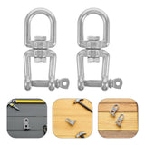4-Pack Stainless Steel Heavy Duty Swivel Hooks with Smooth for Swing, Marine, and Outdoor Use V1366-AZ2-W-16064