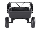 Garden Utility Trailer, 10 Cu. Ft 227 kg, ATV UTV Hauling Trailer, Tow Behind Poly Dump Cart with V952-HYTCHSSL10CUFU8JW001V0