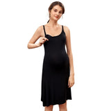Women's Nursing Nightgown Maternity Dress Padded Breastfeeding Full Slips Loose Sleepwear Sleeveless V1370-AZ4-15488