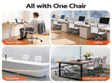 Artiss Office Chair Conference Chairs PU Leather Mid Back White OCHAIR-H-8147-WH