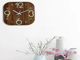 Glow in Dark Wall Clock Wooden 12 Inch Square Silent Battery Operated Rustic Luminous Wall Clock for V1294-YM0901-3115250017011