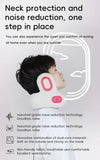 Smart 4-in-1 Travel Neck Pillow with ANC Headphones - Heated Vibration Massage & Bluetooth Audio V888-ELOSUNG41787