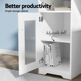Artiss Office Desk and Chair Set L Shape Computer Desk 150cm with Storage Cabinet & Drawers, FURNI-DESK-L-8147H-WH