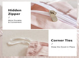 Pink Tufted Stripe Bedding Set - 3 Piece Quilt Cover and Pillowcase Set - V888-ELOSUNG54960-7