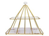 Cupcake Stand Elegant 2 Tier Iron Dessert Stand with Ceramic Serving Trays for Fruits Cakes Snacks V1294-YM0901-3118250199611