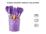 Kitchen Utensils Set 11Pcs Silicone Non-stick Barreled Cooking Utensils Set Silica Gel Utensil V1294-YM0901-H27066CL
