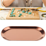 5pcs Stainless Steel Oval Shaped Towel Tray Cosmetics Jewelry Storage Tray Dish Plate OrganizerRose V1294-YM0901-3118200135313