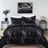 Queen Black Marble Comforter Set, Bedding for All Seasons, 3-Piece Set V745-MAB01173AG3
