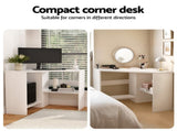 Artiss Corner Computer Desk Shelves CPU Stand L-shape Home Office Workstation Desks FURNI-C-DESK-L-120WH