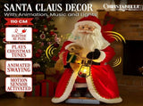 Christabelle 1.1m Musical LED Animated Christmas Santa Claus Glowing Lantern Ornament Decoratio 112_NK100