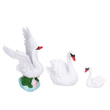 3pcs Resin Swan Ornaments Simulation Decorative Swan Figurine for Miniature Garden Home V1294-YM0715-3111210390811