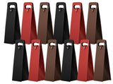 12PCS PU Leather Wine Present Bags, Reusable Single Bottle Wine Tote Carrier with Handle and Button V1192-AZ-W-18410