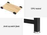 Artiss Computer Desk L-Shape CPU Stand Oak 147CM MET-DESK-L-003-OAK