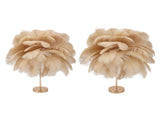 Feather Table Lamp 3 Color Dimmable Touch Switch USB Plug in Romantic Modern Decorative Bedside V1294-YM0703-3119230059416