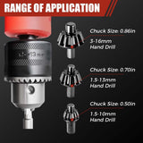 2 In 1 Drill Chuck Ratchet Spanner, 2026 New Drill Chuck Ratchet Wrench With 3 Interchangeable V1258-DP02-F-36