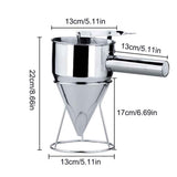Funnel ,Pancake Batter Dispenser Stainless Steel Handheld Stirring Batter Separator V1369-AZ3-W-17775