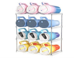 4-Tier Stackable Transparent Cup & Wine Organizer - Detachable Tumbler & Bottle Desktop Rack V888-ELOSUNG45850