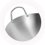 Heavy Duty Stainless Steel Wok Pan for Induction, Gas, Electric Stoves - Plated Silver V1366-AZ2-W-13869