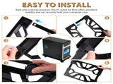 Black Pc Tower Stand with Casters, Adjustable Size ABS Computer Stand V1366-AZ2-W-14122